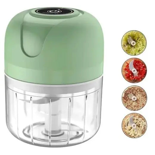 ⚡ Mini Processador Elétrico Portátil 250ml com 3 Lâminas de Aço Inox – USB Bivolt