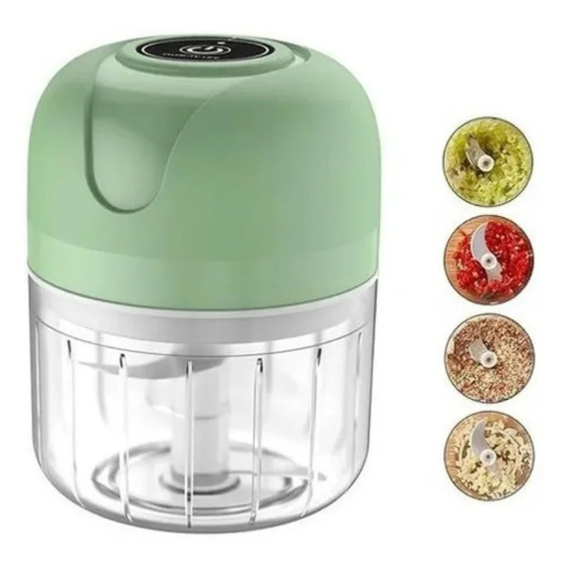 ⚡ Mini Processador Elétrico Portátil 250ml com 3 Lâminas de Aço Inox – USB Bivolt