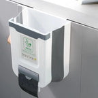 🗑️ Lixeira Dobrável para Cozinha com Fixação em Porta de Armário – Compacta, Prática e Versátil