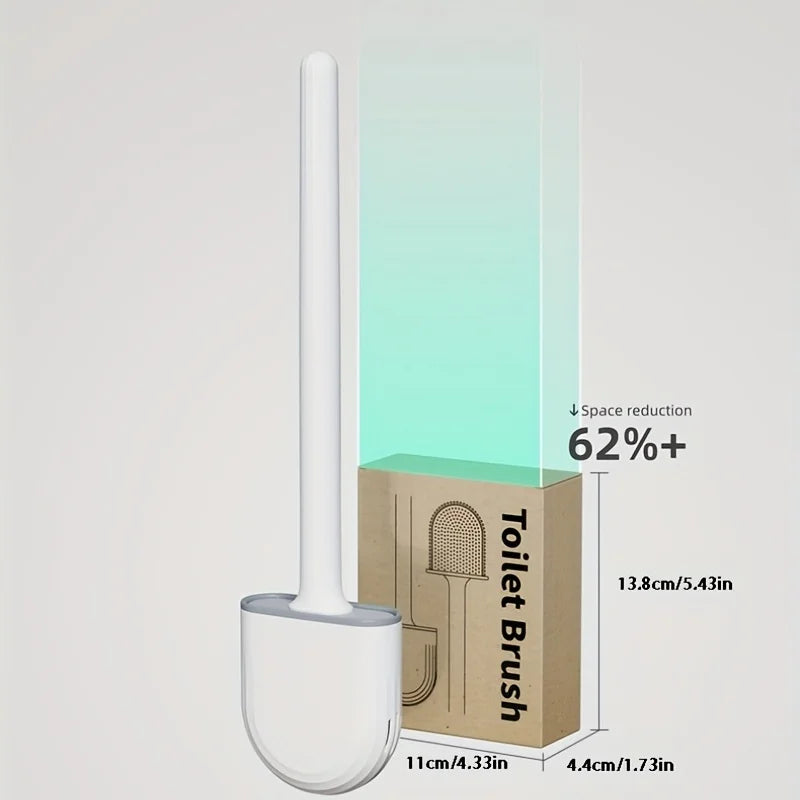 🚽 Escova de Limpeza para Vaso Sanitário em Silicone com Suporte de Parede – Higiênica e Durável