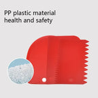 🍰 Kit de 3 Raspadores de Massa Vermelhos – Espátulas de Plástico Engrossado para Confeitaria