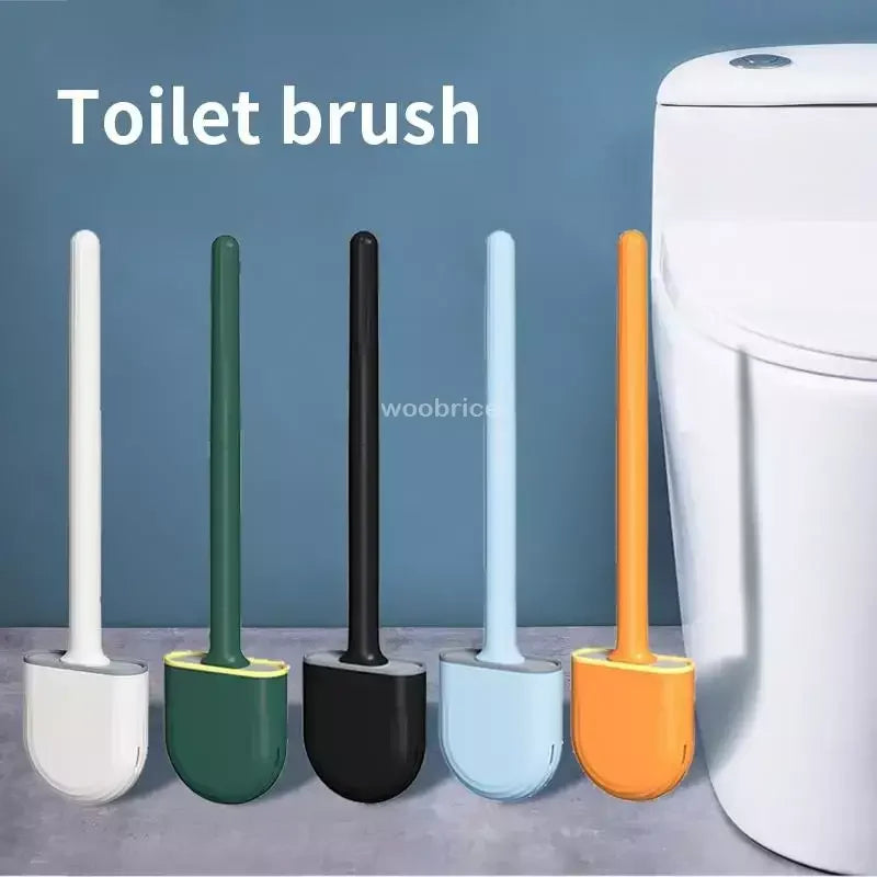 🚽 Escova de Limpeza para Vaso Sanitário em Silicone com Suporte de Parede – Higiênica e Durável