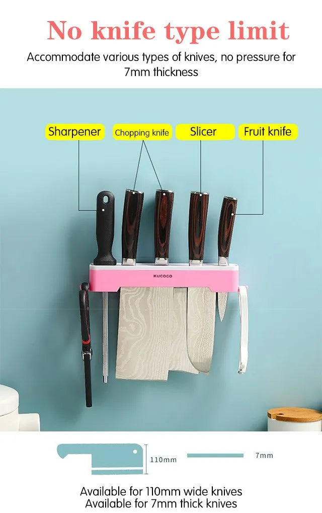 🔪 Suporte de Faca de Cozinha de Parede – Multifuncional e Organizador