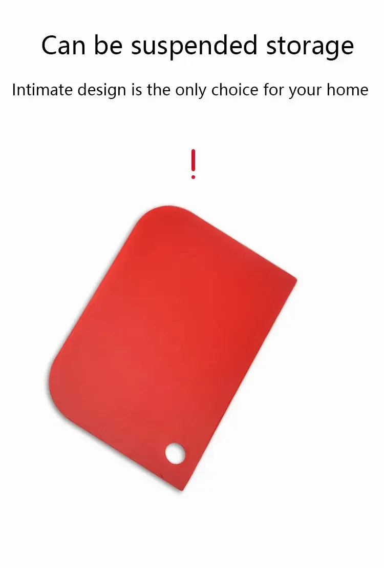 🍰 Kit de 3 Raspadores de Massa Vermelhos – Espátulas de Plástico Engrossado para Confeitaria