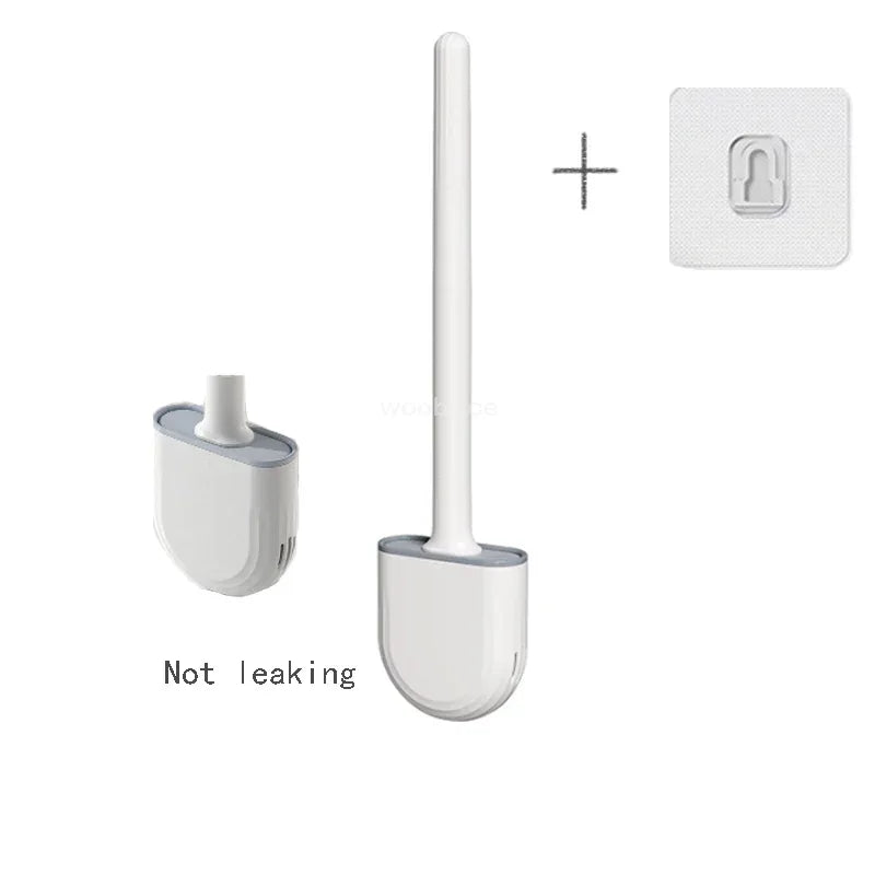 🚽 Escova de Limpeza para Vaso Sanitário em Silicone com Suporte de Parede – Higiênica e Durável