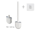 🚽 Escova de Limpeza para Vaso Sanitário em Silicone com Suporte de Parede – Higiênica e Durável