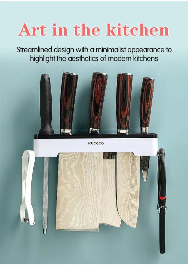 🔪 Suporte de Faca de Cozinha de Parede – Multifuncional e Organizador