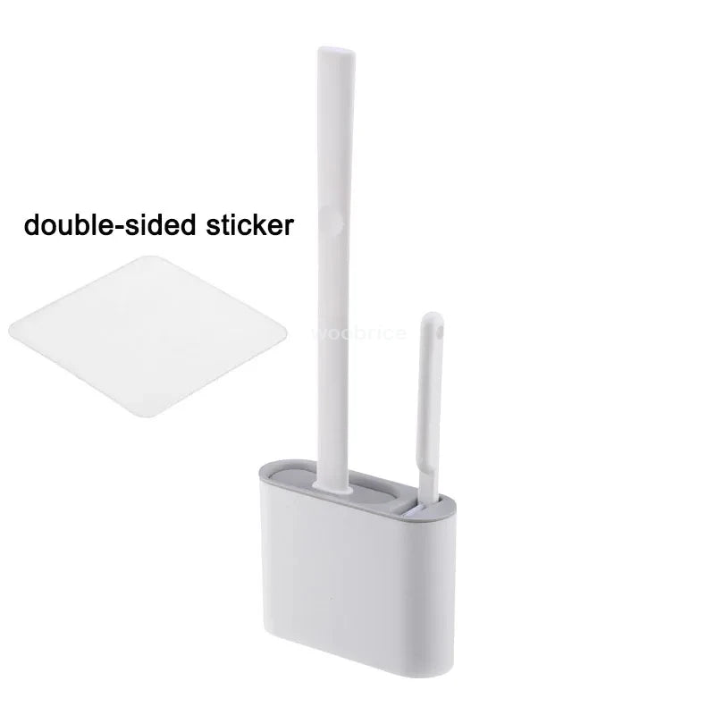 🚽 Escova de Limpeza para Vaso Sanitário em Silicone com Suporte de Parede – Higiênica e Durável