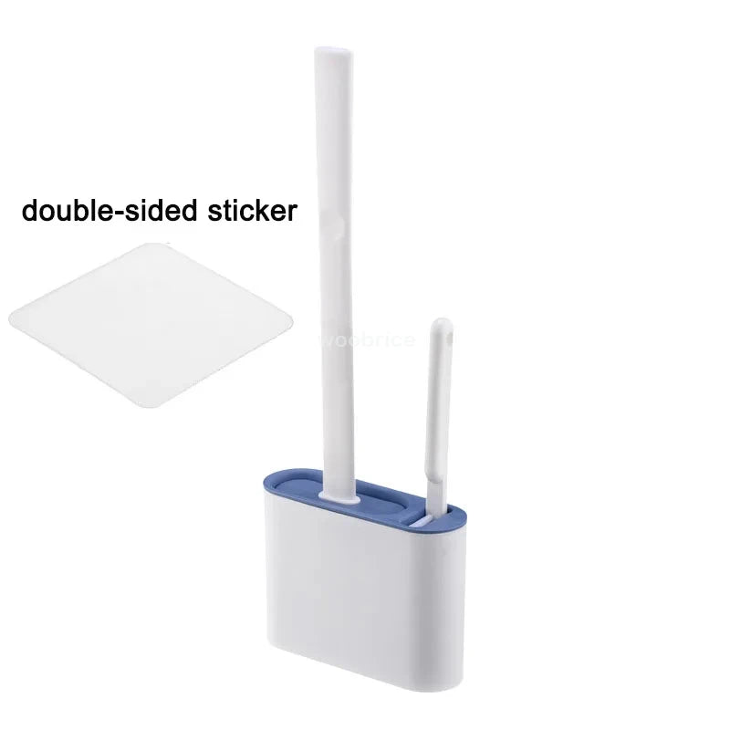 🚽 Escova de Limpeza para Vaso Sanitário em Silicone com Suporte de Parede – Higiênica e Durável