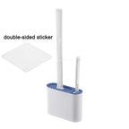 🚽 Escova de Limpeza para Vaso Sanitário em Silicone com Suporte de Parede – Higiênica e Durável