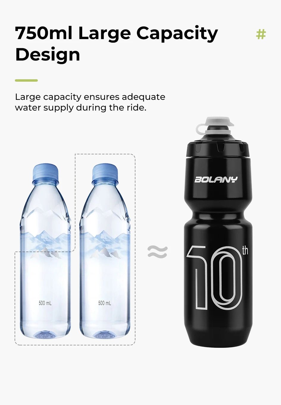 🥤 Garrafa Esportiva Bolany 750ml – Portátil para Ciclismo e Atividades ao Ar Livre