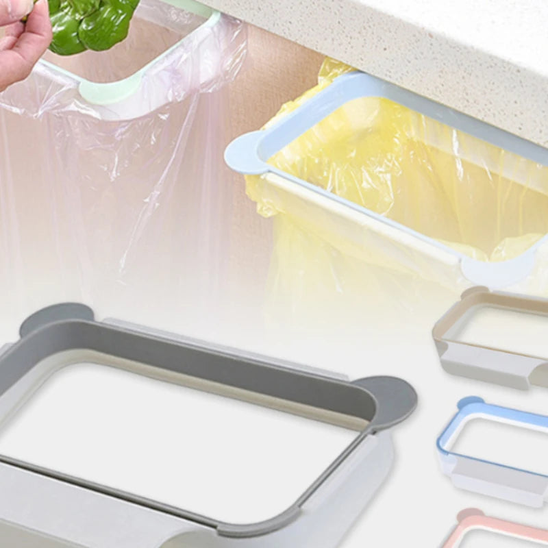 🗑️ Lixeira Dobrável Suspensa para Cozinha – Suporte para Sacos de Lixo Prático e Compacto