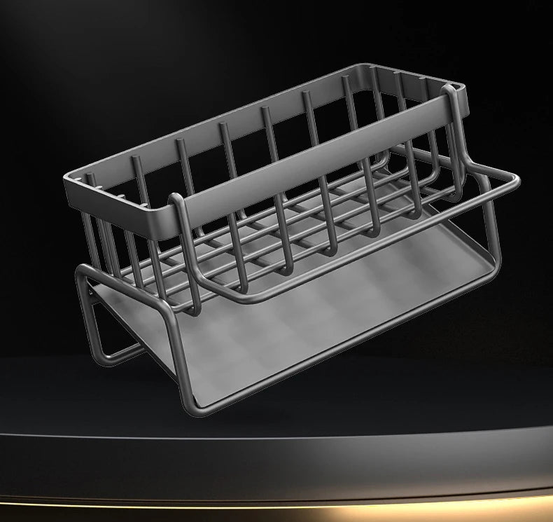 🧽 Rack Multifuncional de Aço Inoxidável para Pia – Organizador e Drenagem de Cozinha