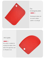 🍰 Kit de 3 Raspadores de Massa Vermelhos – Espátulas de Plástico Engrossado para Confeitaria