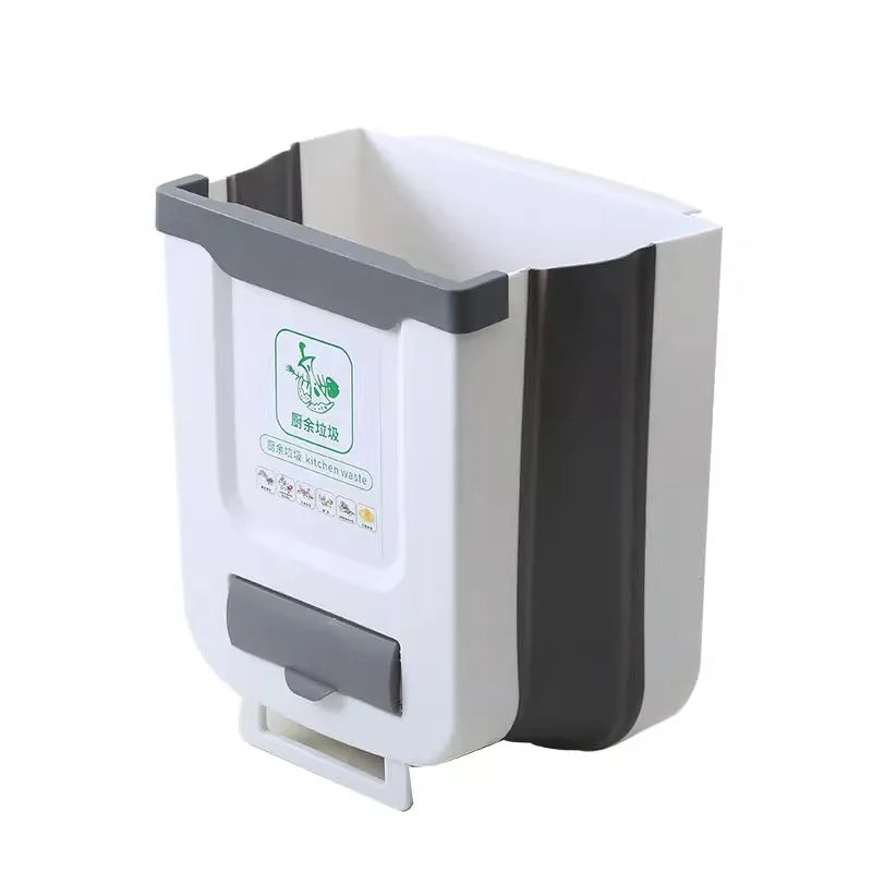 🗑️ Lixeira Dobrável para Cozinha com Fixação em Porta ou Parede – Compacta e Multifuncional