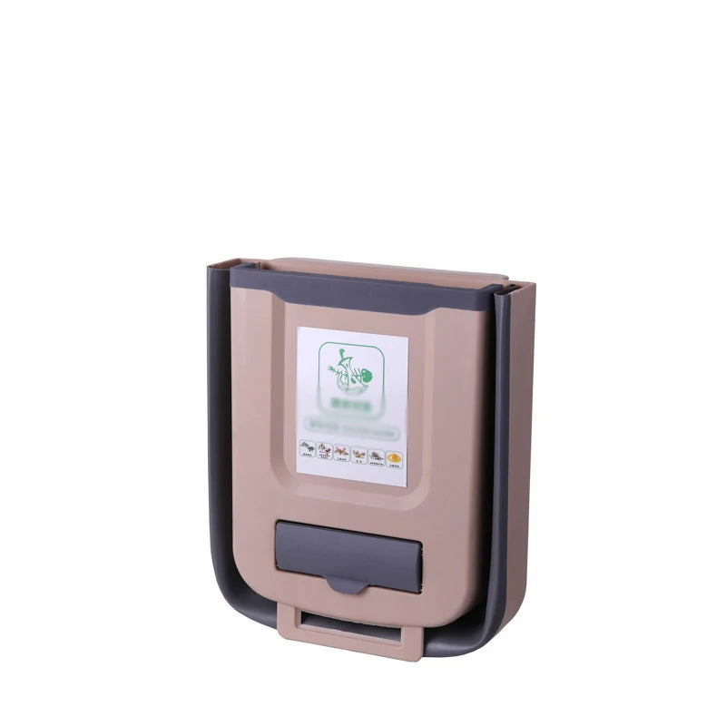 🗑️ Lixeira Dobrável para Cozinha com Fixação em Porta de Armário – Prática, Compacta e Versátil