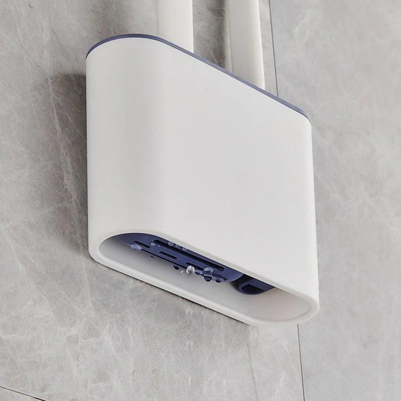🚽 Escova de Limpeza para Vaso Sanitário em Silicone com Suporte de Parede – Higiênica e Durável